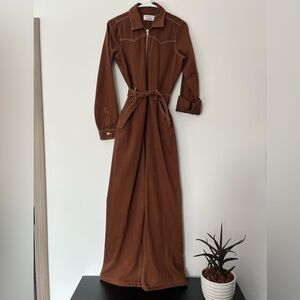Brown Western Style Reformation Jumpsuit